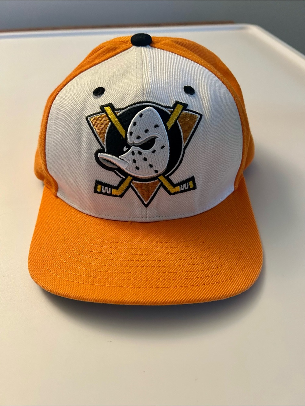 Cream Anaheim Ducks Vintage Snapback Hat